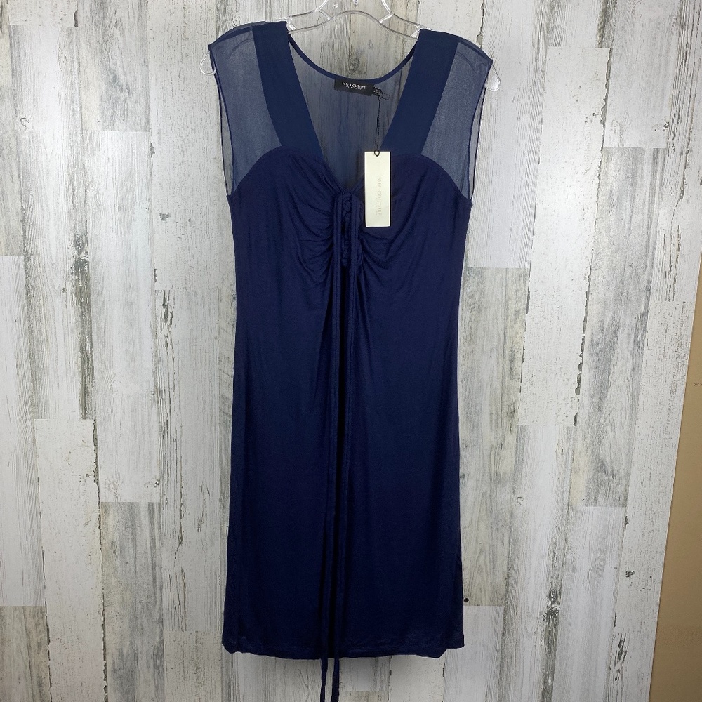 MM Couture Navy Blue Dress Size Large NWT